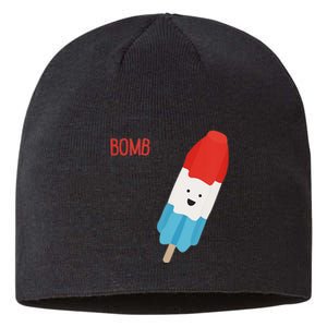 My Dad Is The Bomb Pop Funny Icecream Popsicle Summer Sustainable Beanie