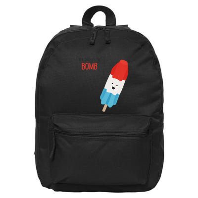 My Dad Is The Bomb Pop Funny Icecream Popsicle Summer 16 in Basic Backpack