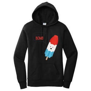 My Dad Is The Bomb Pop Funny Icecream Popsicle Summer Women's Pullover Hoodie