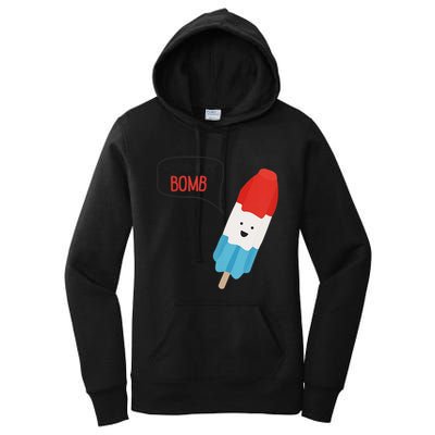 My Dad Is The Bomb Pop Funny Icecream Popsicle Summer Women's Pullover Hoodie