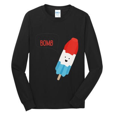 My Dad Is The Bomb Pop Funny Icecream Popsicle Summer Tall Long Sleeve T-Shirt