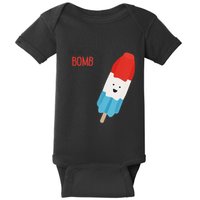 My Dad Is The Bomb Pop Funny Icecream Popsicle Summer Baby Bodysuit