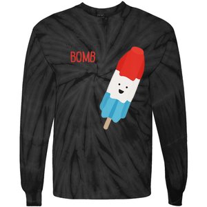 My Dad Is The Bomb Pop Funny Icecream Popsicle Summer Tie-Dye Long Sleeve Shirt