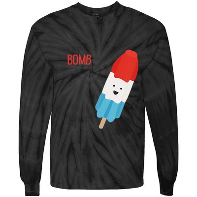My Dad Is The Bomb Pop Funny Icecream Popsicle Summer Tie-Dye Long Sleeve Shirt
