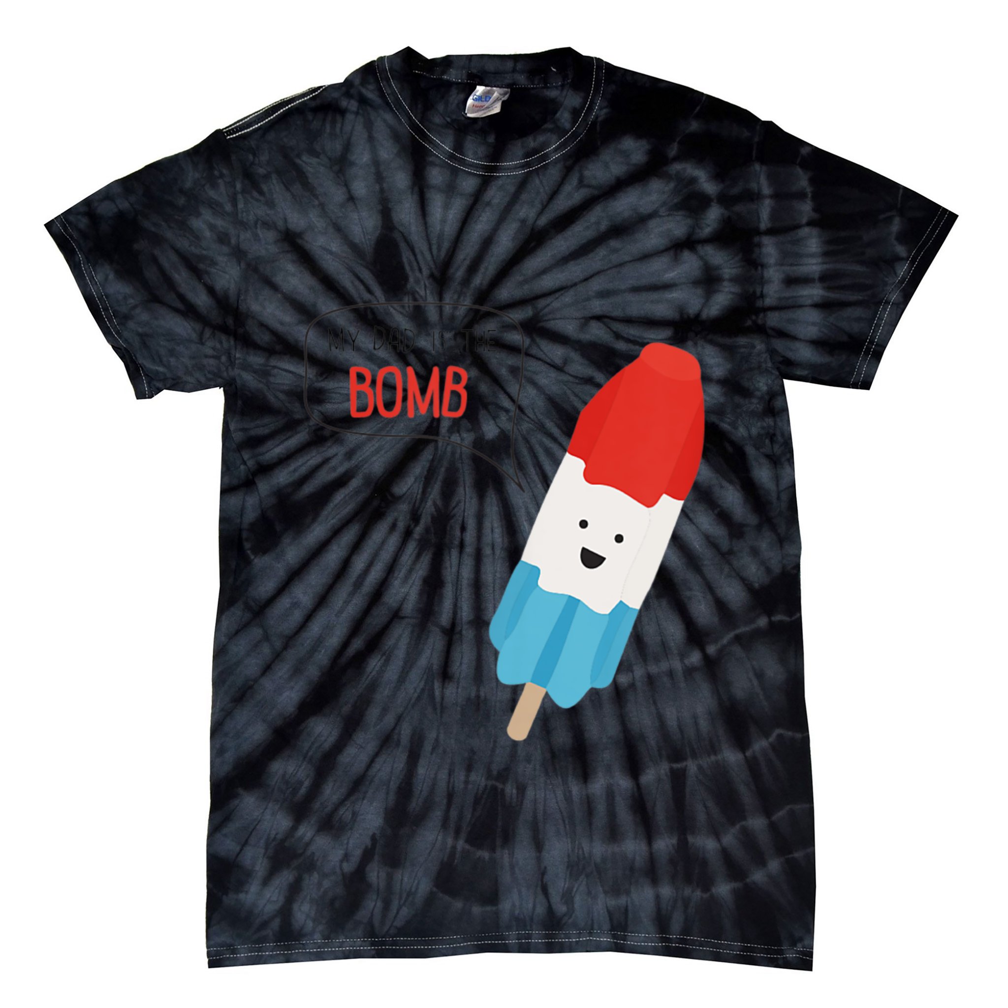 My Dad Is The Bomb Pop Funny Icecream Popsicle Summer Tie-Dye T-Shirt