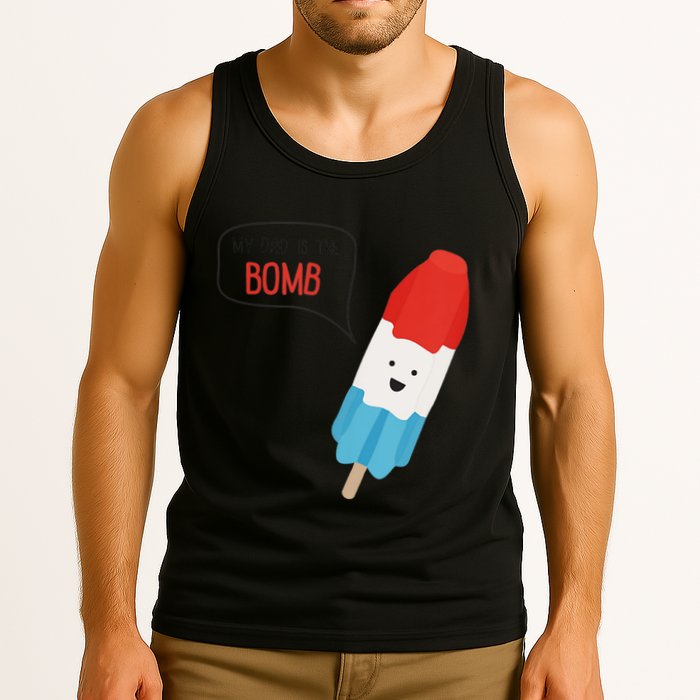 My Dad Is The Bomb Pop Funny Icecream Popsicle Summer Tank Top