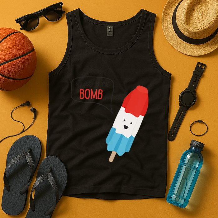 My Dad Is The Bomb Pop Funny Icecream Popsicle Summer Tank Top