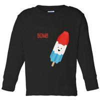 My Dad Is The Bomb Pop Funny Icecream Popsicle Summer Toddler Long Sleeve Shirt