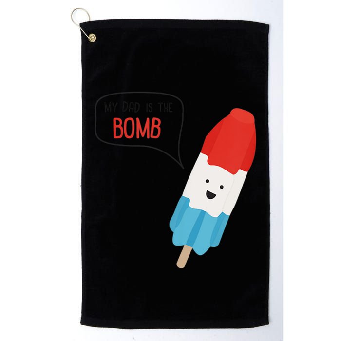 My Dad Is The Bomb Pop Funny Icecream Popsicle Summer Golf Towel