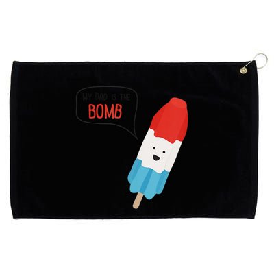 My Dad Is The Bomb Pop Funny Icecream Popsicle Summer Grommeted Golf Towel