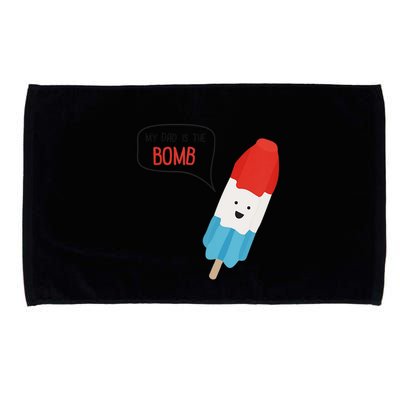 My Dad Is The Bomb Pop Funny Icecream Popsicle Summer Microfiber Hand Towel