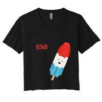 My Dad Is The Bomb Pop Funny Icecream Popsicle Summer Crop Top