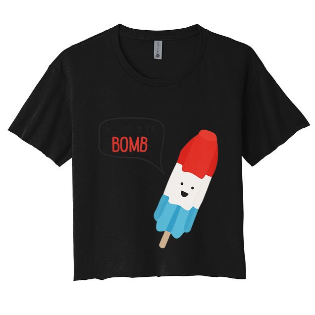 My Dad Is The Bomb Pop Funny Icecream Popsicle Summer Crop Top