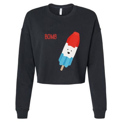 My Dad Is The Bomb Pop Funny Icecream Popsicle Summer Cropped Pullover Crew