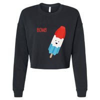 My Dad Is The Bomb Pop Funny Icecream Popsicle Summer Cropped Pullover Crew