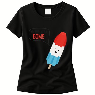My Dad Is The Bomb Pop Funny Icecream Popsicle Summer Womens T-Shirt