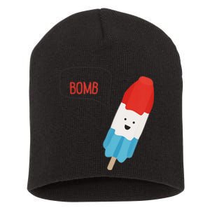 My Dad Is The Bomb Pop Funny Icecream Popsicle Summer Short Acrylic Beanie