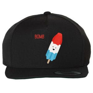 My Dad Is The Bomb Pop Funny Icecream Popsicle Summer Wool Snapback Cap