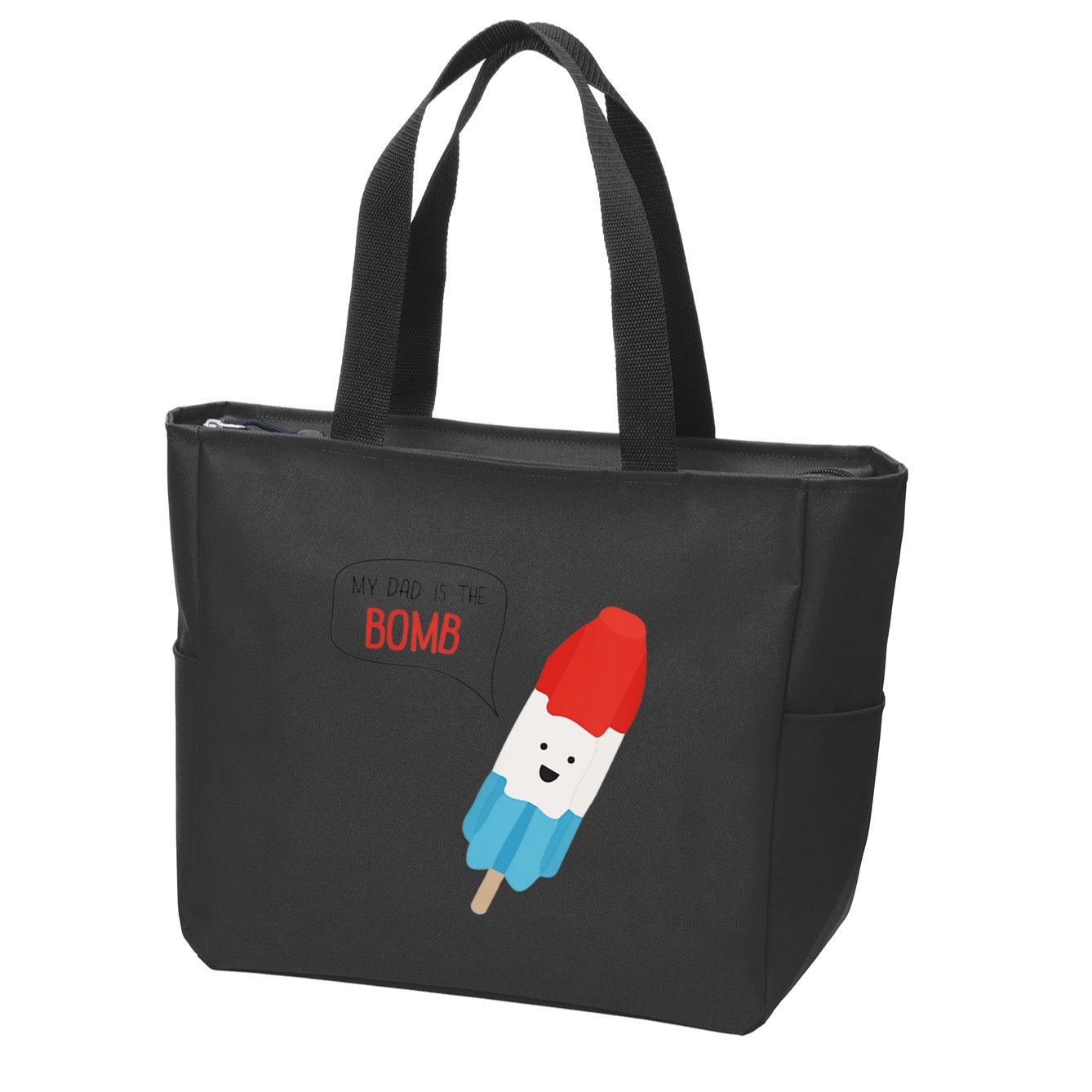 My Dad Is The Bomb Pop Funny Icecream Popsicle Summer Zip Tote Bag