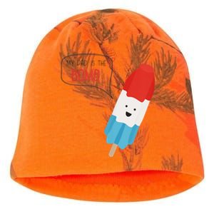 My Dad Is The Bomb Pop Funny Icecream Popsicle Summer Kati - Camo Knit Beanie