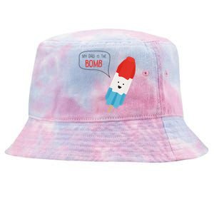 My Dad Is The Bomb Pop Funny Icecream Popsicle Summer Tie-Dyed Bucket Hat