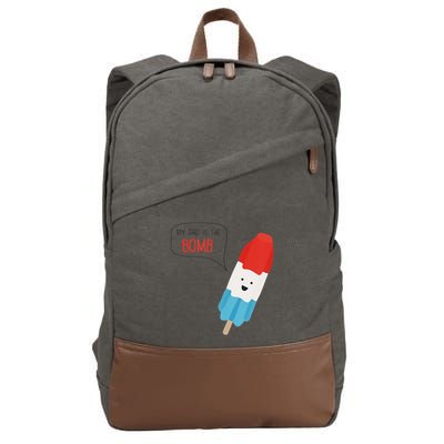 My Dad Is The Bomb Pop Funny Icecream Popsicle Summer Cotton Canvas Backpack