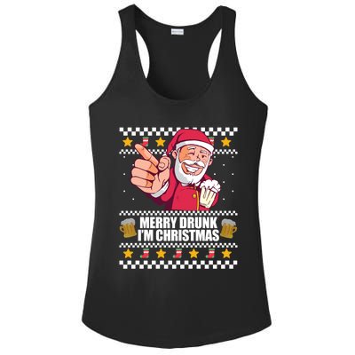 Merry Drunk Im Christmas Funny Santa Ugly Xmas Sweater Meme Gift Ladies PosiCharge Competitor Racerback Tank