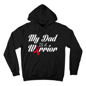 My Dad Is A Warrior Red Ribbon Stroke Awareness Hoodie