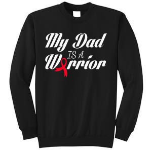 My Dad Is A Warrior Red Ribbon Stroke Awareness Sweatshirt