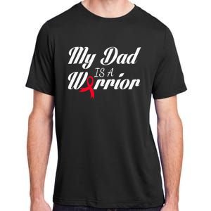 My Dad Is A Warrior Red Ribbon Stroke Awareness Adult ChromaSoft Performance T-Shirt