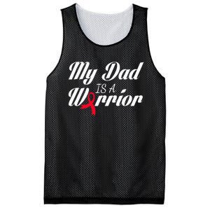 My Dad Is A Warrior Red Ribbon Stroke Awareness Mesh Reversible Basketball Jersey Tank