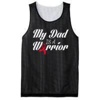 My Dad Is A Warrior Red Ribbon Stroke Awareness Mesh Reversible Basketball Jersey Tank