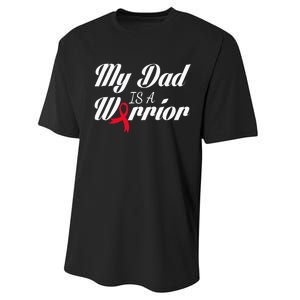 My Dad Is A Warrior Red Ribbon Stroke Awareness Performance Sprint T-Shirt