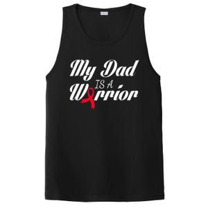 My Dad Is A Warrior Red Ribbon Stroke Awareness PosiCharge Competitor Tank