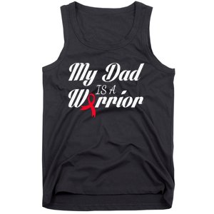 My Dad Is A Warrior Red Ribbon Stroke Awareness Tank Top