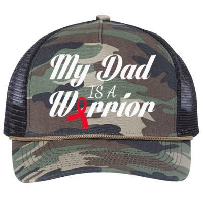 My Dad Is A Warrior Red Ribbon Stroke Awareness Retro Rope Trucker Hat Cap