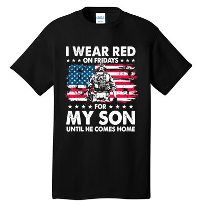 Mom Dad I Wear Red On Fridays For My Son American Flag Tall T-Shirt