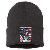 My Dog Is Smarter Than The President  My Dog Is Smarter Than Biden Sustainable Knit Beanie