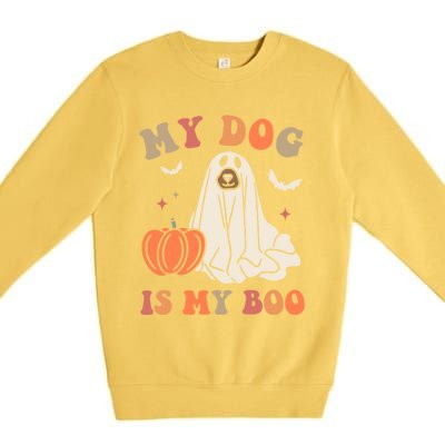 My Dog Is My Boo Halloween Dog Ghost Costume Trick Or Treat Great Gift Premium Crewneck Sweatshirt