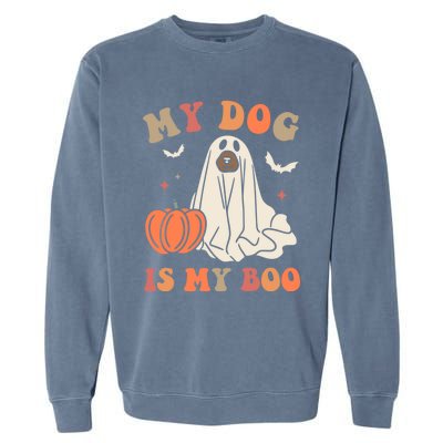 My Dog Is My Boo Halloween Dog Ghost Costume Trick Or Treat Great Gift Garment-Dyed Sweatshirt