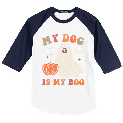 My Dog Is My Boo Halloween Dog Ghost Costume Trick Or Treat Great Gift Baseball Sleeve Shirt