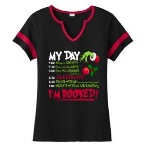 My Day Im Booked Funny Christmas Holiday Ladies Halftime Notch Neck Tee