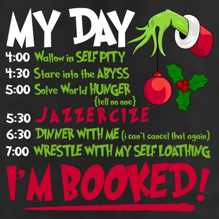 My Day Im Booked Funny Christmas Holiday 7 Panel Mesh Trucker Snapback Hat