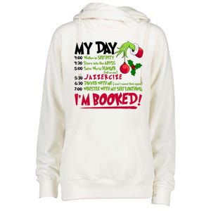 My Day Im Booked Funny Christmas Holiday Womens Funnel Neck Pullover Hood