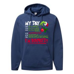 My Day Im Booked Funny Christmas Holiday Performance Fleece Hoodie