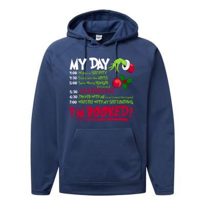 My Day Im Booked Funny Christmas Holiday Performance Fleece Hoodie