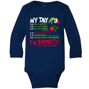 My Day Im Booked Funny Christmas Holiday Baby Long Sleeve Bodysuit