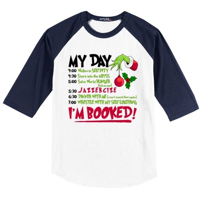 My Day Im Booked Funny Christmas Holiday Baseball Sleeve Shirt