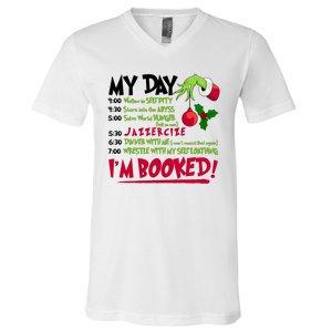 My Day Im Booked Funny Christmas Holiday V-Neck T-Shirt