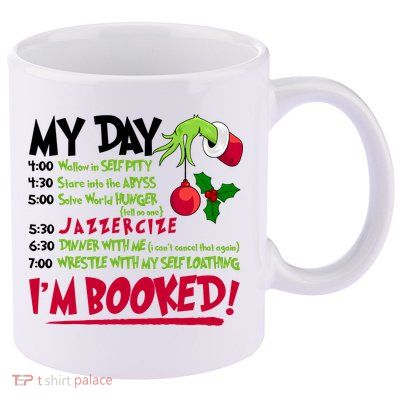 My Day Im Booked Funny Christmas Holiday 11oz C Handle Ceramic Mug